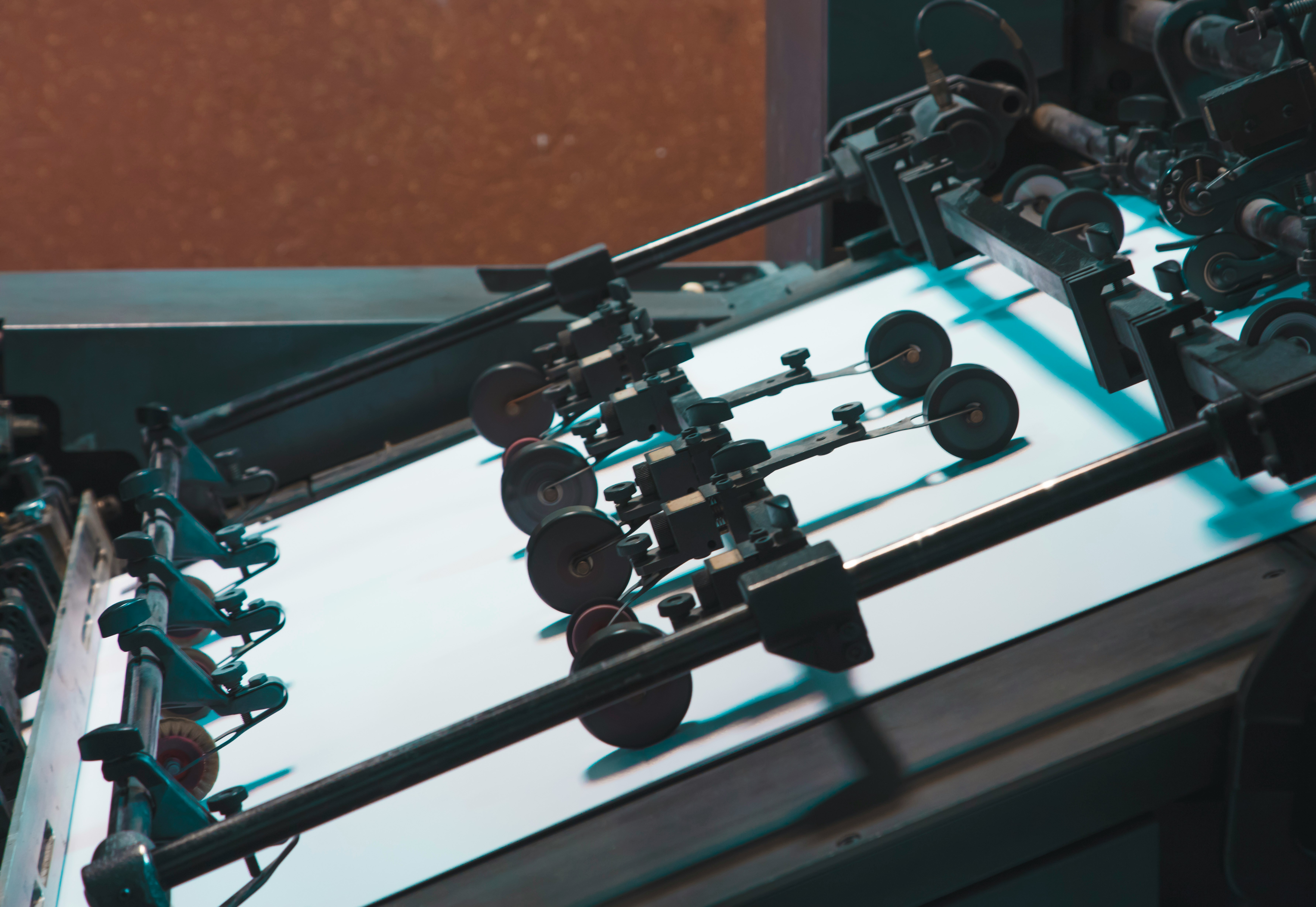 Offset printing press in operation